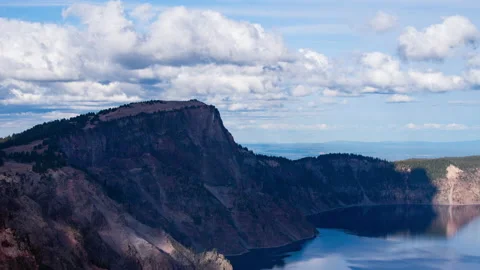 Time lapse - Beautiful Clouds over the mountain range in Crater Lake Stock Footage 166426269