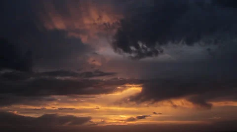 Time-lapse of beautiful clouds at sunset Stock Footage 26001250