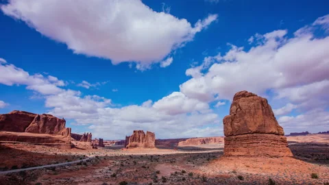 Time Lapse - Beautiful cloudscape in Arches National Park, Utah Stock Footage 178162374