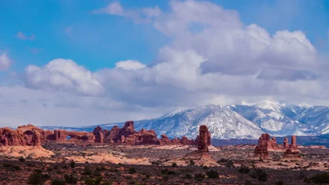Time Lapse - Beautiful cloudscape in Arches National Park, Utah Stock Footage 178167534