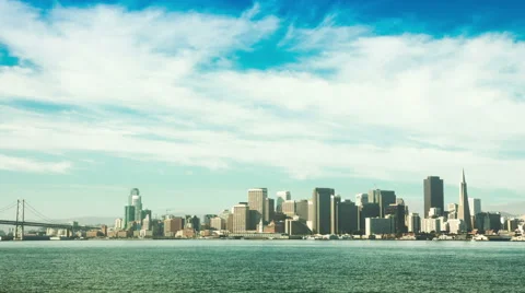 Time Lapse - Beautiful Cloudscape Moving Over San Francisco Skyline Video stock 42102581