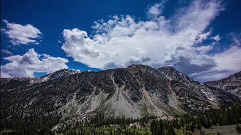 Time Lapse - Beautiful cloudscape moving over mountain rage and the valley Stock Footage 155269694