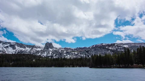 Time Lapse - Beautiful cloudscape moving over mountain range and the lake 動画素材 197101255