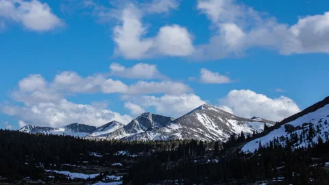 Time Lapse - Beautiful cloudscape moving over mountain ranges Stock Footage 222672561