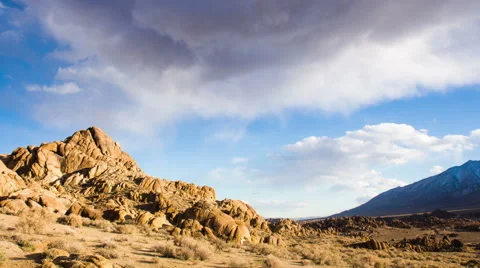 Time Lapse - Beautiful Cloudscape over Mountain Ranges in Alabama Hills Stock Footage 49089172