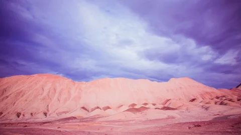 Time Lapse - Beautiful Cloudscape over Mule Trail in Death Valley - 4K Video stock 84901119