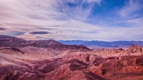 Time Lapse - Beautiful Cloudscape over Zebraski Point in Death Valley - 4K Video stock 85078521