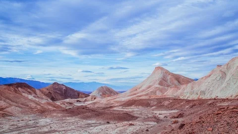 Time Lapse - Beautiful Cloudscape over Mule Trail in Death Valley - 4K Video stock 90438183