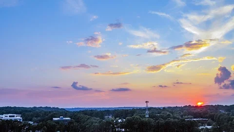 Time Lapse - Beautiful Cloudscape at Sunset - 4K Stock Footage 97838127