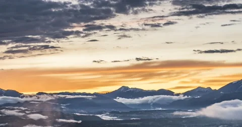 Time lapse of beautiful colorful sunset in Slovenia Stock Footage 155226053