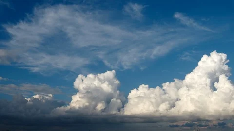 TIME-LAPSE: Beautiful Cumulus clouds in the summer Stock Footage 91621218