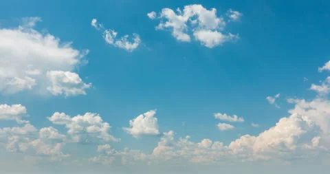 Time lapse of beautiful cumulus clouds against a blue sky Stock Footage 91755387