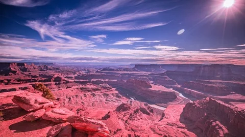 Time Lapse -  Beautiful Dawn Clouds at  Dead Horsepoint State Park - Utah- USA Video stock 88993214
