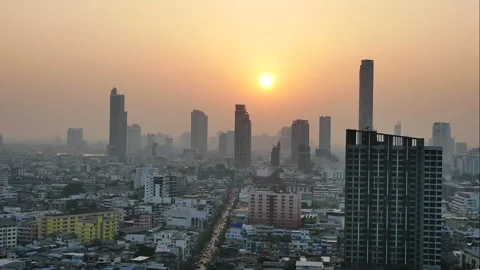 Time-lapse of Beautiful evening and sunset scenery on a Cityscape Stock Footage 274251259