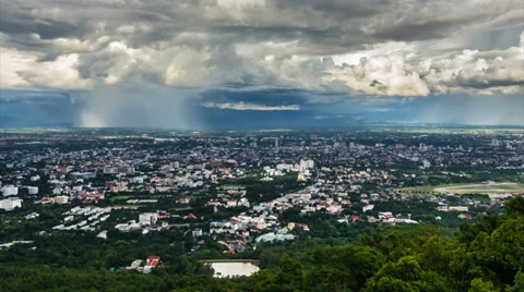 Time lapse beautiful falling rain in downtown Stock Footage 28504231