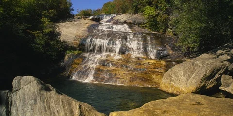 Time-lapse of beautiful Graveyard Fields, NC waterfall Stock Footage 103818635