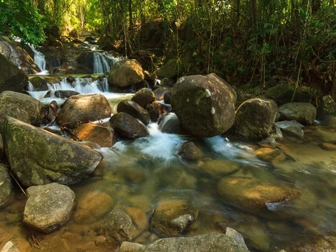 Time lapse, Beautiful Krathing waterfall in National Park, Thailand. Stock Footage 77038233