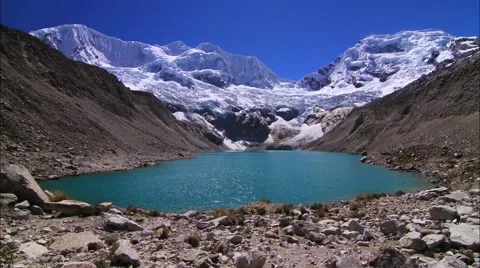 Time lapse of beautiful lake surrounded with Andes Mountains, Peru Stock Footage 62387827