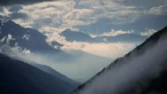 Time Lapse. Beautiful Landscape. Alps Rocks. Fog Clouds Stock Footage