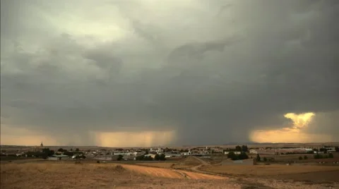 Time lapse of a beautiful massive storm over a rural landscape, with clouds Stock Footage 65936821