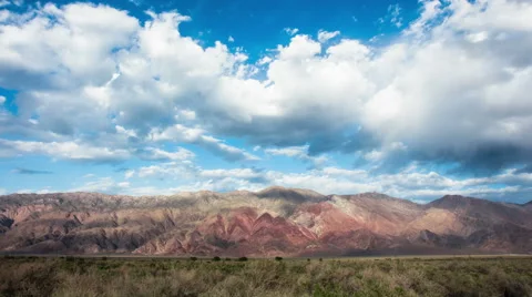 Time Lapse - Beautiful Moving Clouds Over Rocks and Mountains Stock Footage 52491896