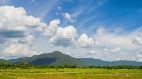 Time lapse beautiful nature landscape and cloud movement in the sky Stock Footage 40029421