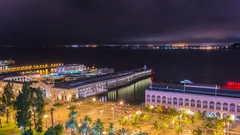 Time Lapse - Beautiful Night View of the Ferry Building in San Francisco - 4K Stock Footage 82571324