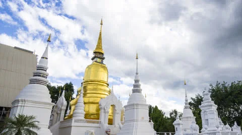 Time lapse beautiful old temple and nice sky of thailand Stock Footage 27085987