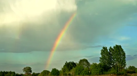 Time Lapse, a beautiful rainbow in the sky 4k ProRes 10bit 4.2.2. Stock-Footage 63088641