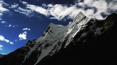 Time lapse of beautiful snowcapped mountain, Imja Glacier, Nepal Stock Footage 62388643