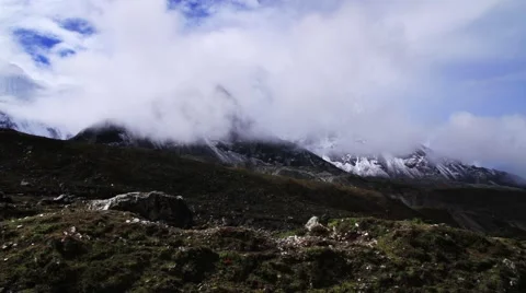 Time lapse of beautiful snowcapped mountain, Imja Glacier, Nepal Stock Footage 62388655