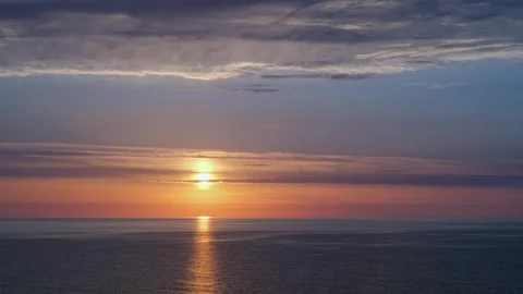 Time lapse beautiful Sunrise with clouds over the Black Sea Stock Footage 254104861