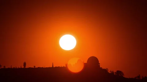 Time Lapse - Beautiful Sunrise Over Griffith Observatory Stock Footage 68100716