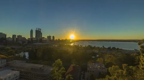 Time lapse of beautiful Sunrise at Perth City, Western Australia Vídeos de archivo 48924969