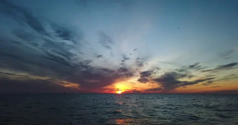 Time lapse Beautiful sunset above Black sea Stock Footage 197890775
