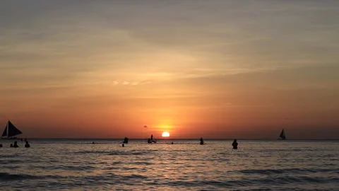 Time-Lapse - Beautiful Sunset in Boracay Philippines Video stock 171125338