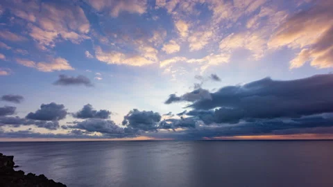 Time Lapse - Beautiful sunset clouds above Pacific Ocean 库存影片 222677690