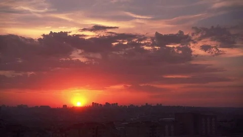 Time lapse beautiful sunset on a cloudy sky Stock Footage 79267909