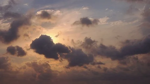 Time lapse beautiful sunset on the cloudy sky Stock Footage 80397990