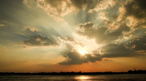 Time lapse of beautiful sunset on evening time. Stock Footage 63434562