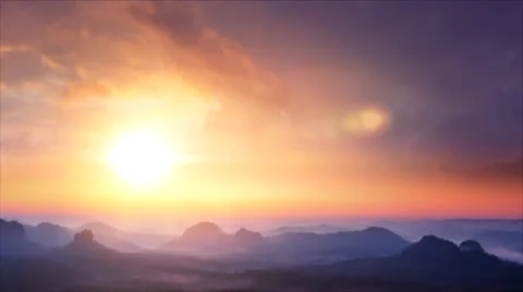 Time lapse, Beautiful sunset Stockbeeldmateriaal 25964811