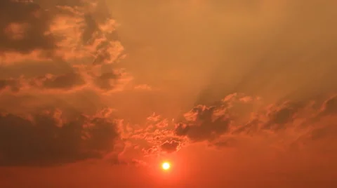 Time Lapse Beautiful Sunset Stock Footage 49438996