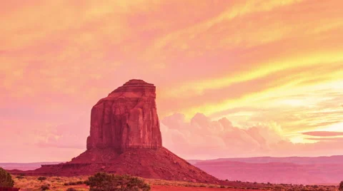 Time Lapse - Beautiful Sunset of Monument Valley 動画素材 54752420
