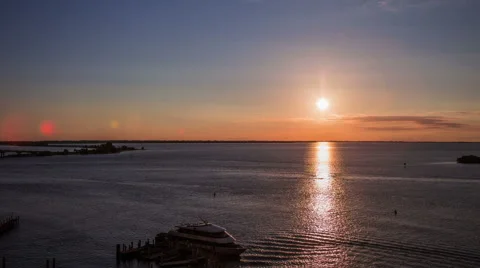 Time Lapse - Beautiful Sunset at the Ocean Stock Footage 57376078