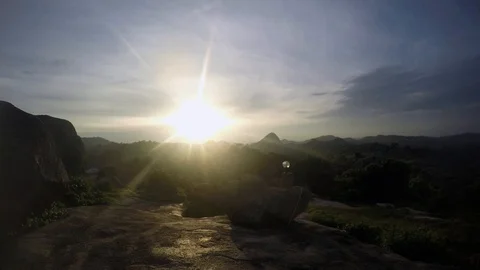 Time Lapse of beautiful sunset over mountain landscape Video stock 91971352