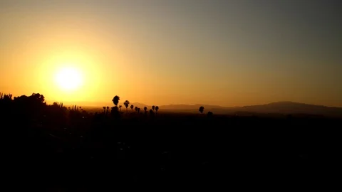 Time Lapse Beautiful Sunset Over Mountains In Los Angeles, California Stock Footage