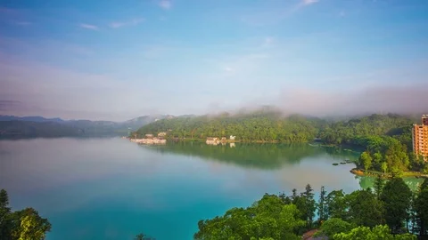 Time Lapse - Beautiful View of Sun Moon Lake, Taiwan - 4K Stock Footage 79173804