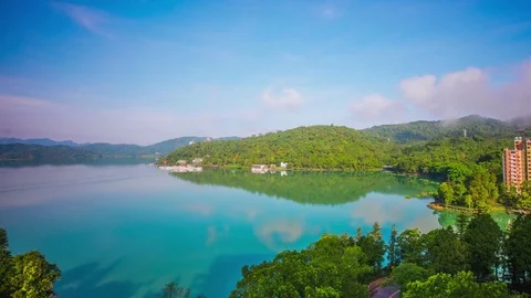 Time Lapse - Beautiful View of Sun Moon Lake, Taiwan - 4K Stock Footage 79176826