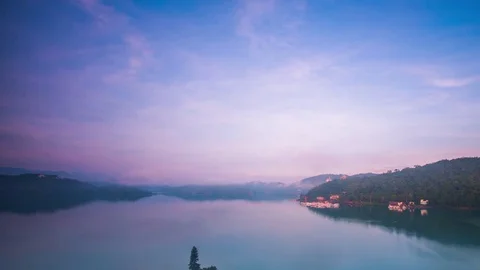 Time Lapse - Beautiful View of Sun Moon Lake, Taiwan - 4K Stock Footage 80634556
