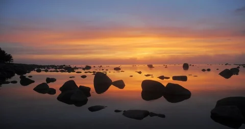 Time lapse of beautiful warm sunset Stock Footage 101741400
